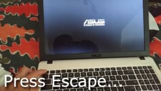 How to show OneTime Boot Menu ASUS X540S laptop ESC [upl. by Ahsyla]