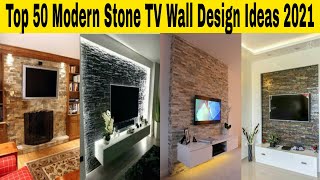 Top 50 Modern Stone TV Wall Design Ideas 2021  Decorative TV Wall DesignTV Wall Units Idea Part 22 [upl. by Aivata]