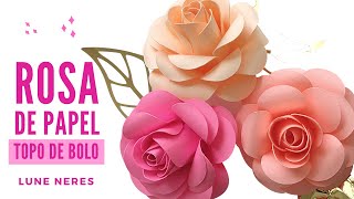 como fazer ROSA DE PAPEL PARA BOLO  com MOLDE para TESOURA SILHOUETTE E SCANNCUT [upl. by Florin]