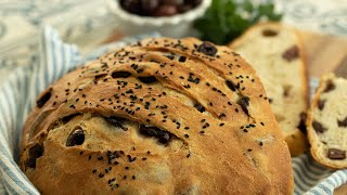 Greek Homemade Olive Bread Eliopsomo [upl. by Rehpotsyrk]