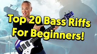 Top 20 MUST KNOW Bass Riffs For Beginners tabs amp tutorial [upl. by Nnaihs358]