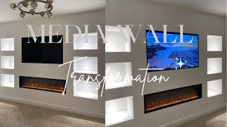 TV MEDIA WALL TRANSFORMATION  New build living room updates [upl. by Anaahs]