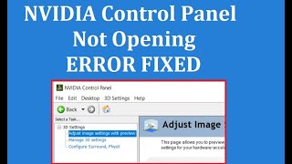 How to Fix NVIDIA Control Panel Not Opening [upl. by Burra]