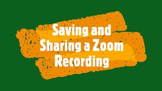 Saving and Sharing A Zoom Recording [upl. by Trilbie]