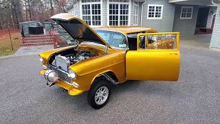 Woody’s Hot Rodz 1955 Chevy 210 GasserOVER The TOP by the TriFive Experts😳 [upl. by Picardi]