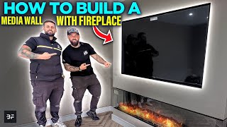 How To Build A Media Wall With Fireplace [upl. by Enomahs]